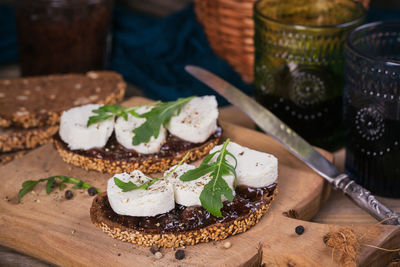 Close-up of food on table