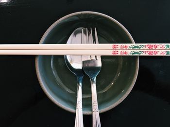 Close-up of food against black background