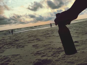 Silhouette of man on beach