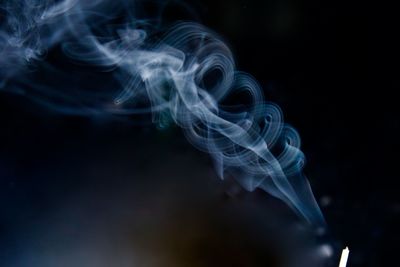 Close-up of smoke in darkroom
