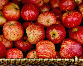 Full frame shot of apples for sale at market stall