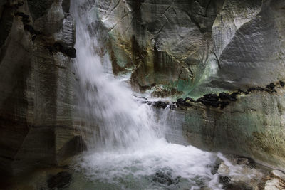 Scenic view of waterfall