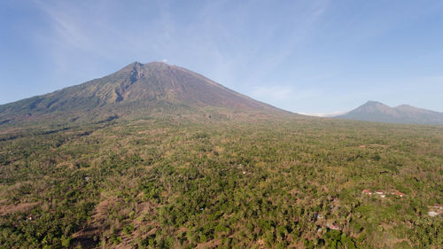 Active volcano gunung agung in bali, indonesia.