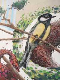 High angle view of food on wall