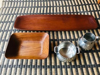 High angle view of tea on table