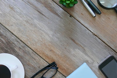 High angle view of sunglasses on table