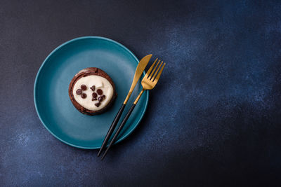 Directly above shot of dessert on table