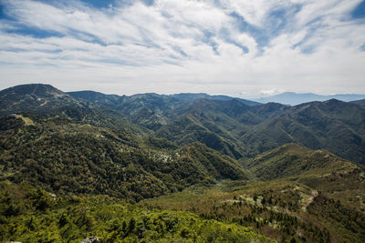 Scenic view of mountains against sky