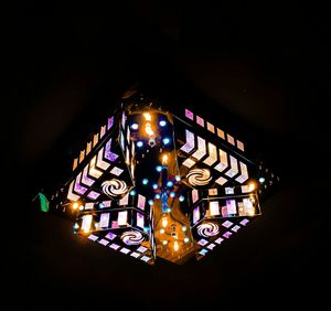 Illuminated lights at night