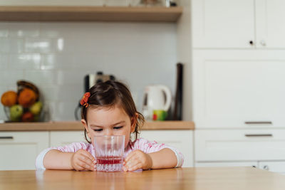 Portrait of girl at home