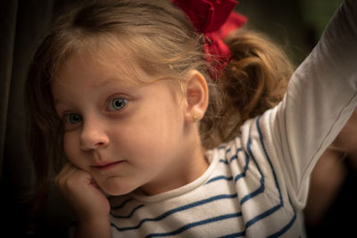 Close-up portrait of cute girl