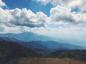 View of landscape against cloudy sky