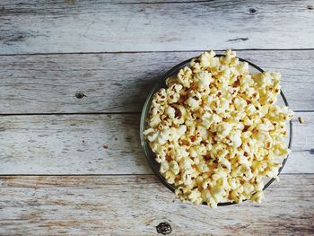 High angle view of chopped slices in bowl on table
