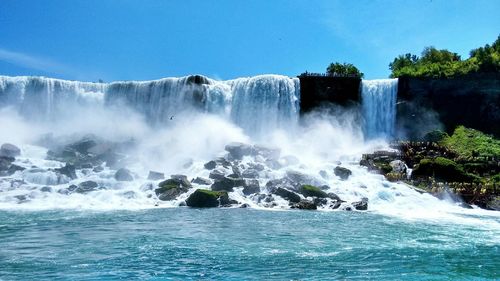 Scenic view of waterfall