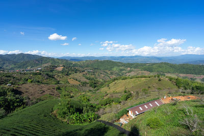 High angle view of landscape against sky