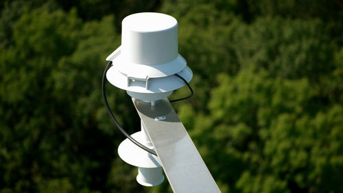 Close-up of white electric light against blurred background