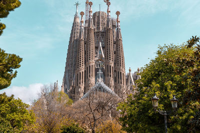 Sagrada familia in barcelona. roman catholic church designed by antoni gaudi