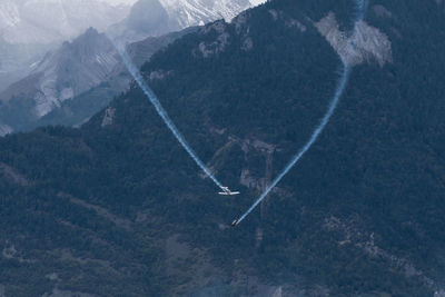 High angle view of mountain range