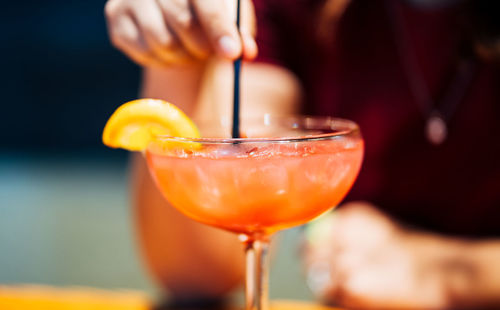 Close-up of drink in glass