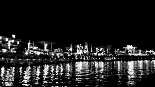 Illuminated city at night