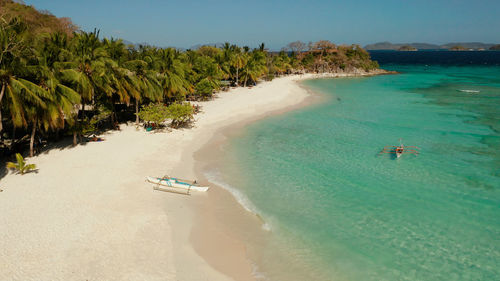 High angle view of beach
