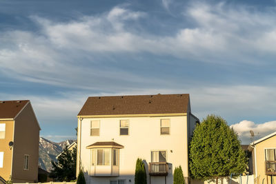 Low angle view of buildings against sky