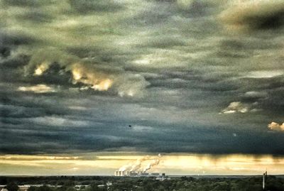 Storm clouds over landscape