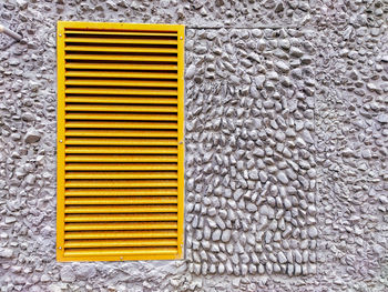 High angle view of yellow wall