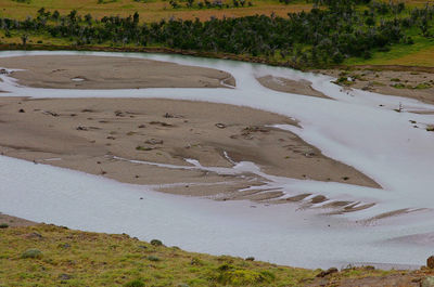 High angle view of beach