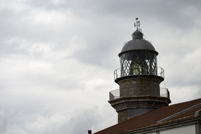 Low angle view of lighthouse against sky