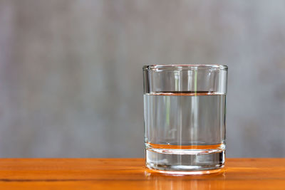 Close-up of water in glass on table