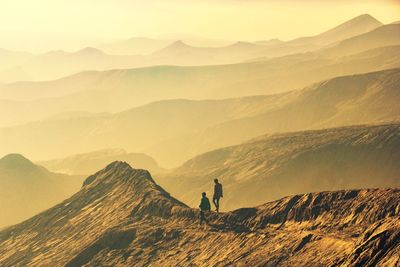 Scenic view of mountain range against sky