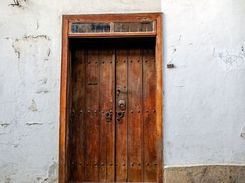 Old entrance wooden door