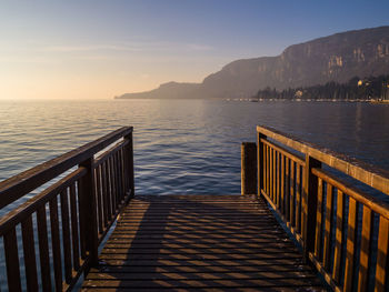 View of sea against sky during sunset