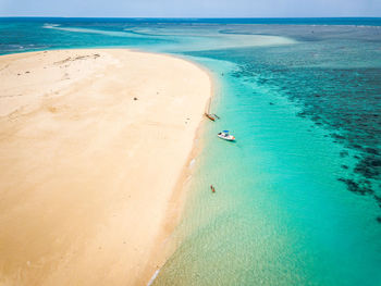 High angle view of beach