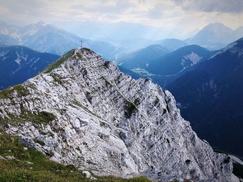 Scenic view of rocky mountains against sky
