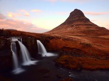 Scenic view of waterfall