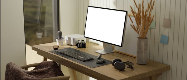 Close-up of laptop on table