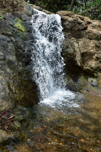 Scenic view of waterfall