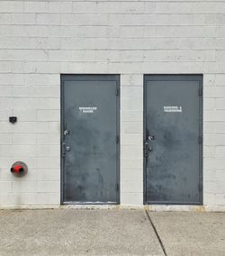 Closed doors of building