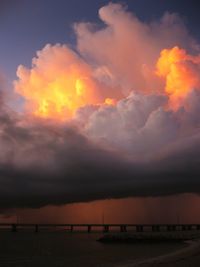 Scenic view of cloudy sky at sunset