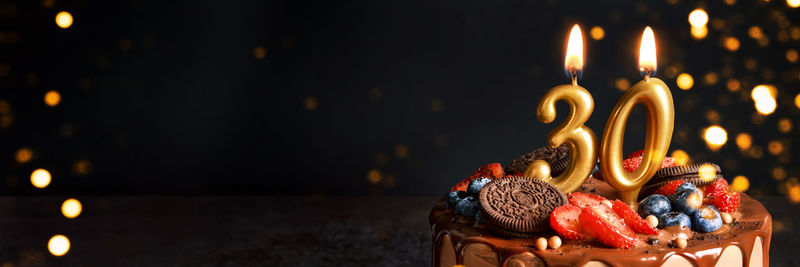 Close-up of illuminated candles