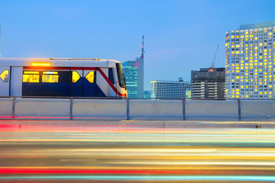 Blurred motion of car