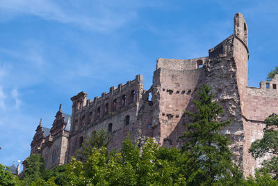 Low angle view of historic building against sky