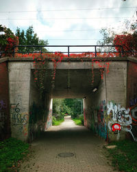 Graffiti on bridge in city