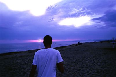 Scenic view of sea at sunset