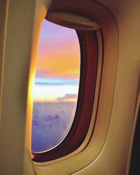 Close-up of airplane window