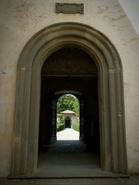 Archway leading towards building