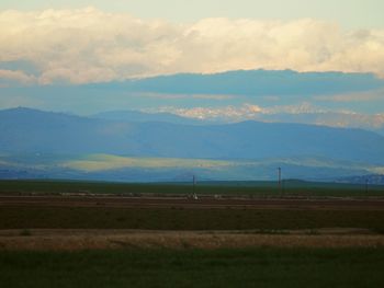 Scenic view of landscape against cloudy sky