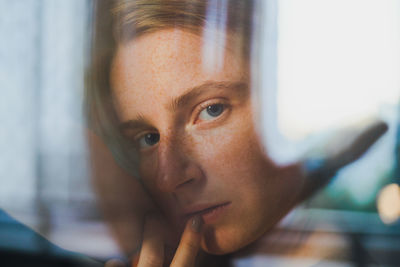 Close-up portrait of young woman